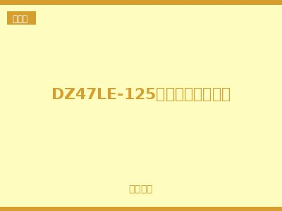 DZ47LE-125大电流漏电断路器