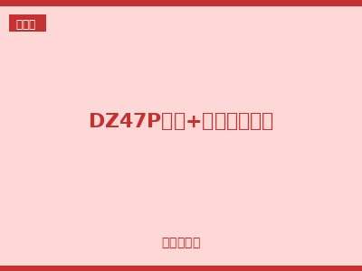DZ47P相线+中性线断路器
